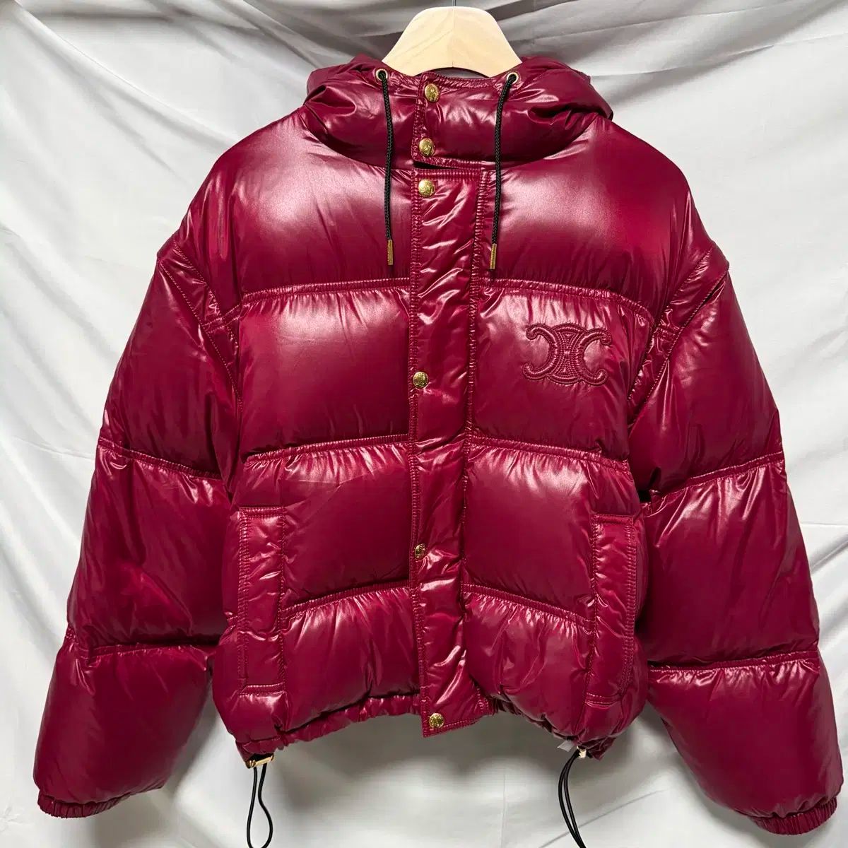 S 級|38 セリーヌ ライトウェイト ナイロン クロップド トリオンフ レディースダウン