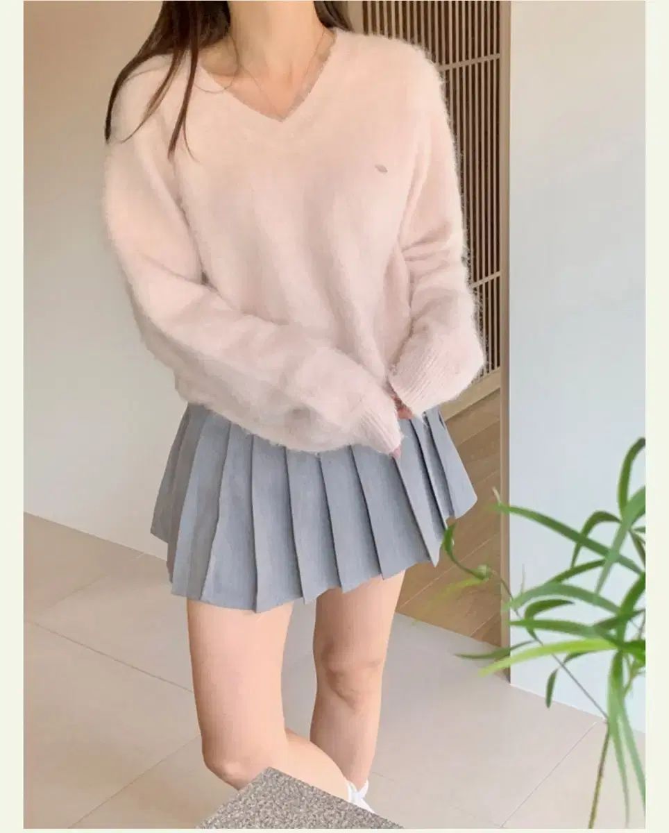 アンゴラ Vネック ニット テニス スカート モダンローブ