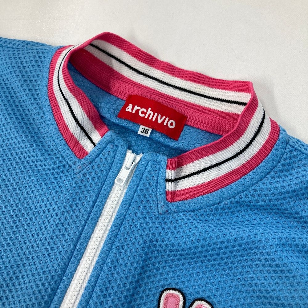 サイズ：36 ARCHIVIO アルチビオ ジップ ジャケット ブルー系