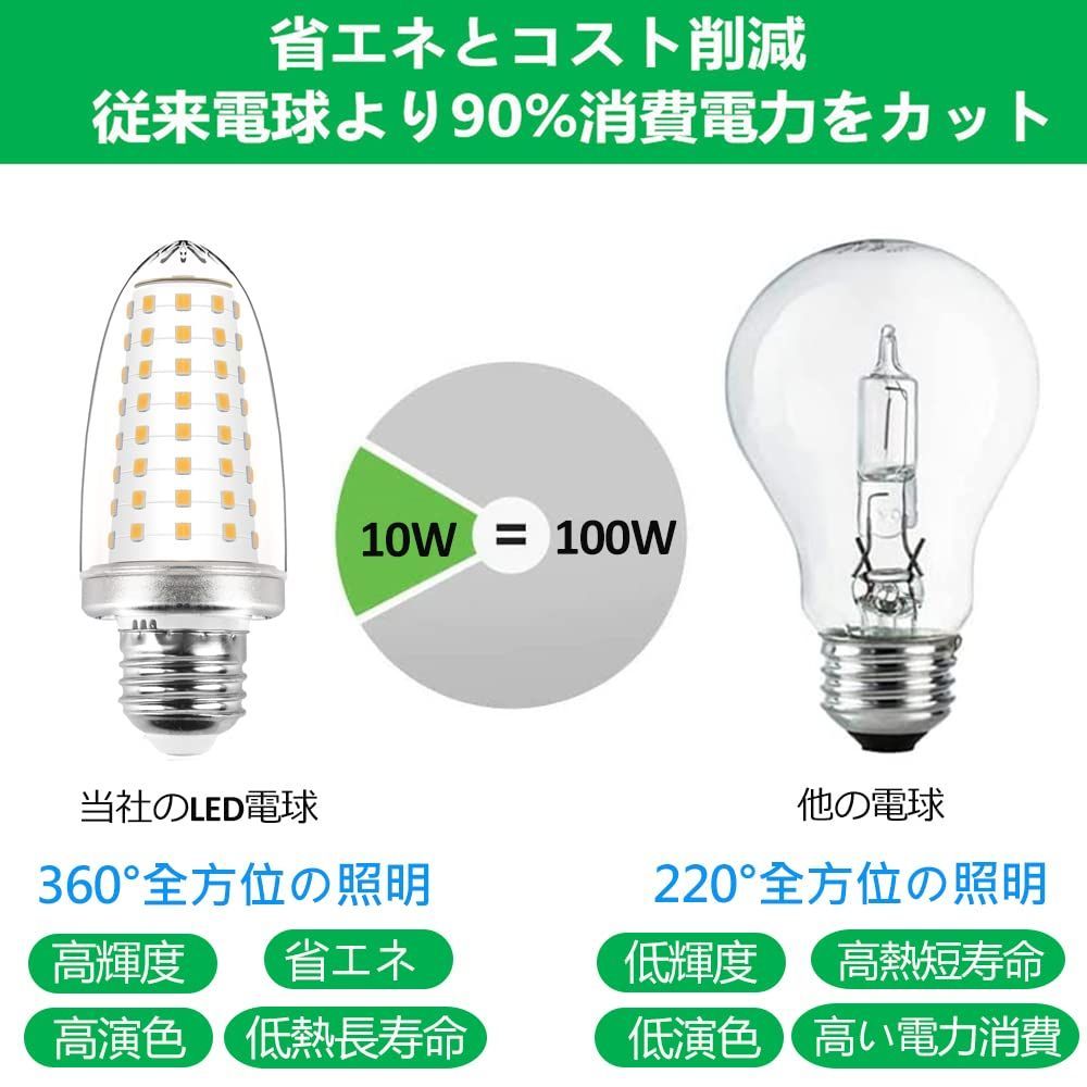 LED電球 10W コーン電球 白熱電球100W 形相当 E26 360° LED電球 E26