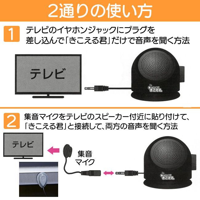 スピーカー テレビスピーカー 集音マイク 有線 工事不要 簡単取付 コード5m 電池式 大音量 クリア 高齢者 ご年配【☆60】/有線お手元スピーカー  - メルカリ