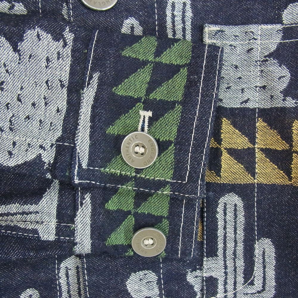 SHORT CACTUS WORK JACKET - JACQUARD JAPANESE DENIM