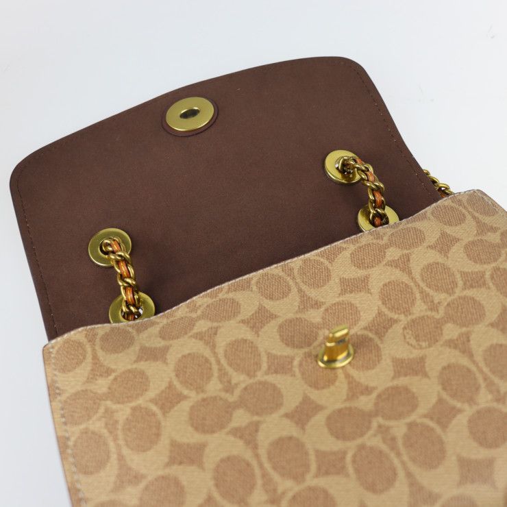 COACH コーチ パーカー ショルダーバッグ 30585 PVC レザー ベージュ