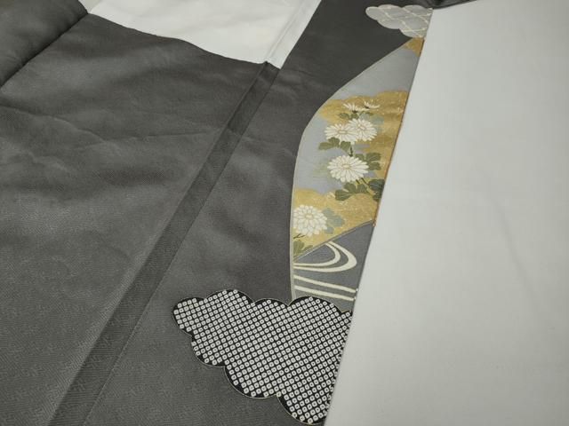 平和屋着物○訪問着 駒刺繍 草花文 金彩 大丸扱い 正絹 逸品