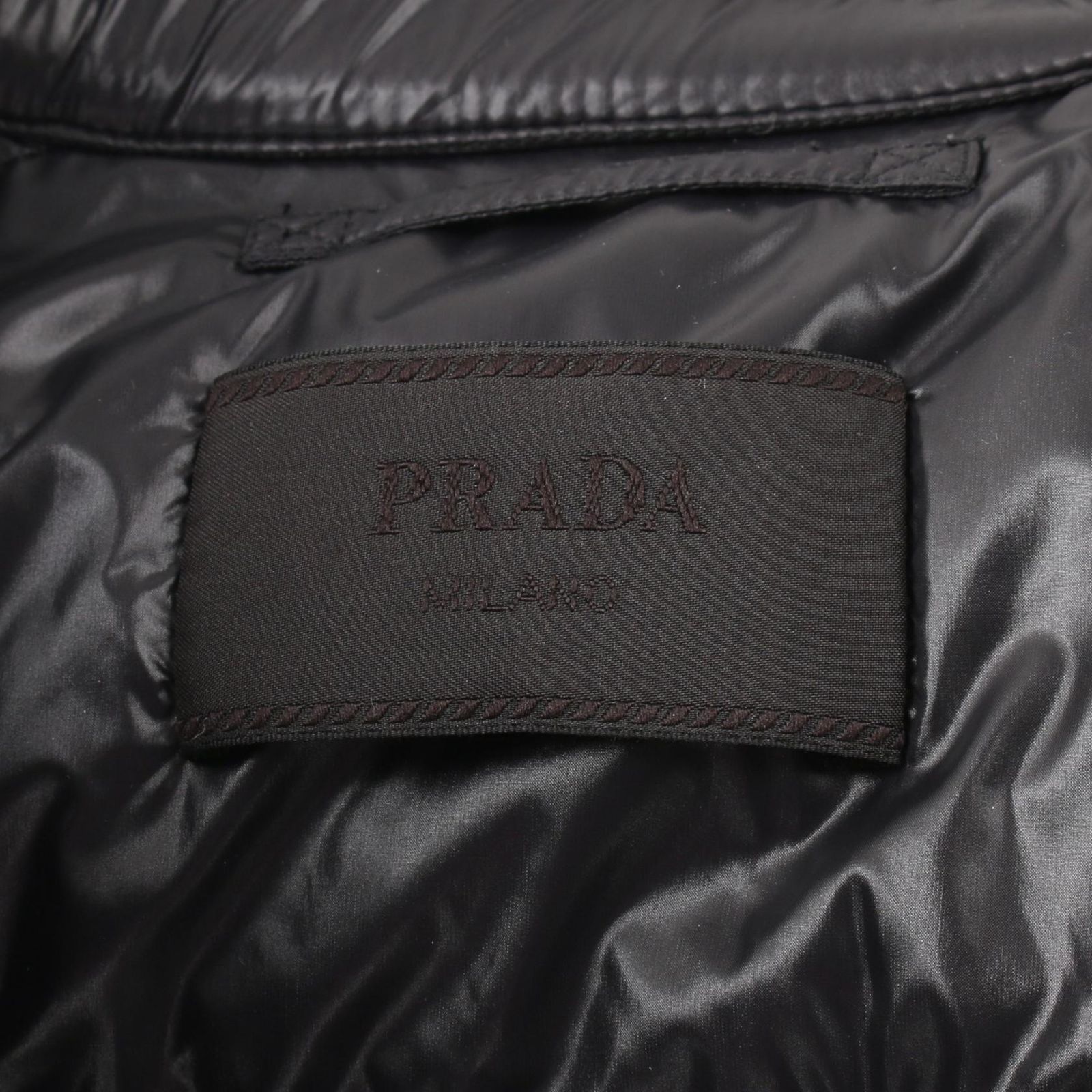 プラダ PRADA ダウンジャケット ブラック ナイロン ライダース 