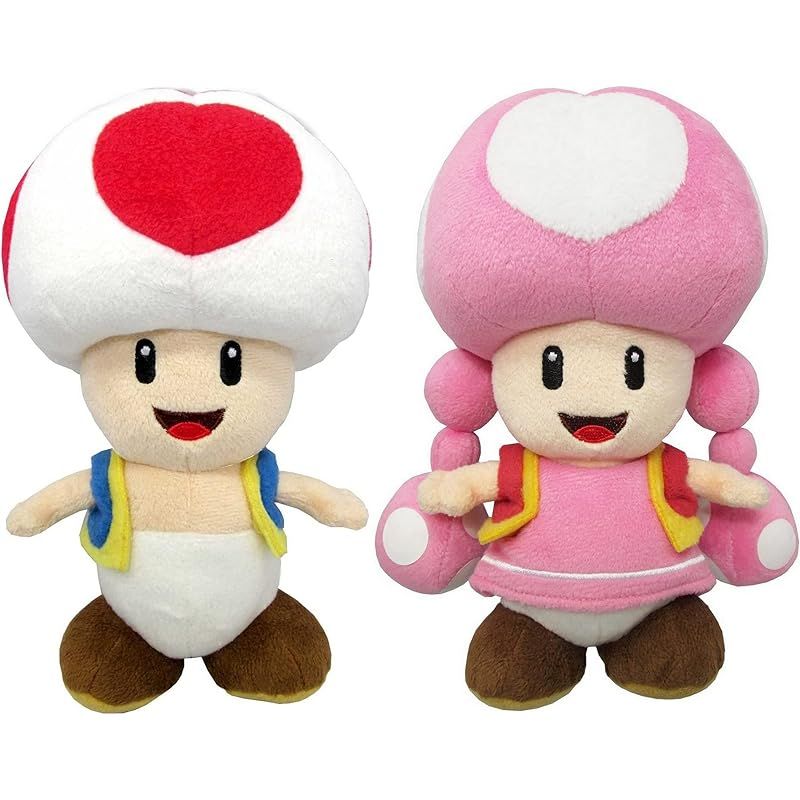 【新品】 三英貿易 スーパーマリオ キノピオ＆キノピコ(S) ぬいぐるみ ２種セット【高さ約20cm】 ALL STAR COLLECTION 1