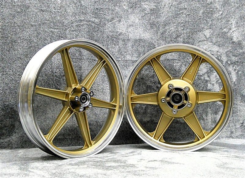 ＪＷＬ車検対応 ZRX400 キャストホイール ゴールドシックス 金 ナインキャストZR400E前後18インチ インチアップゼファー750へっぽこ社長 BRIGHTFACE_UK