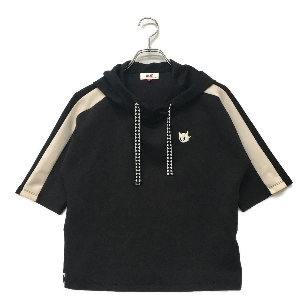 中古 レディース ワック WAAC パーカー 2(M) 黒 ブラック 半袖 プル