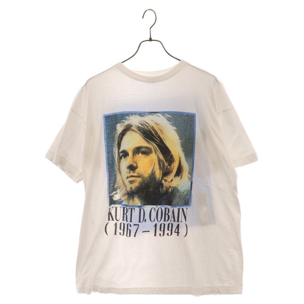 VINTAGE (ヴィンテージ) 90S KURT COBAIN MEMORIAL ADULT BGタグ カートコバーン 青年T プリント半袖Tシャツ ホワイト