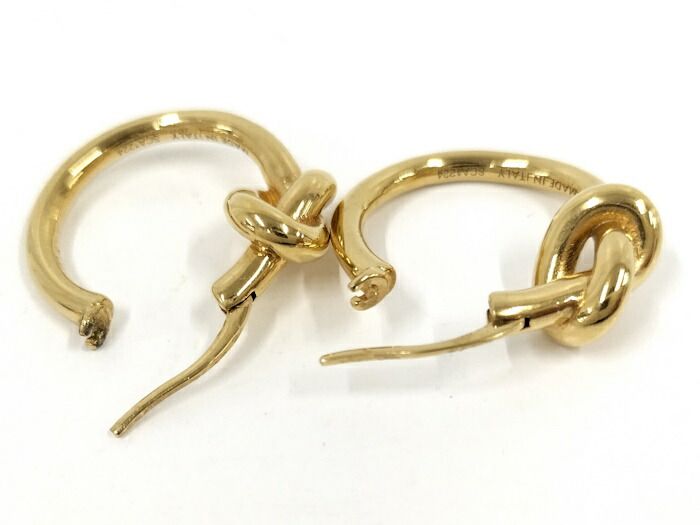 CELINE ノット スモールフープ / ゴールドフィニッシュ ブラス ピアス