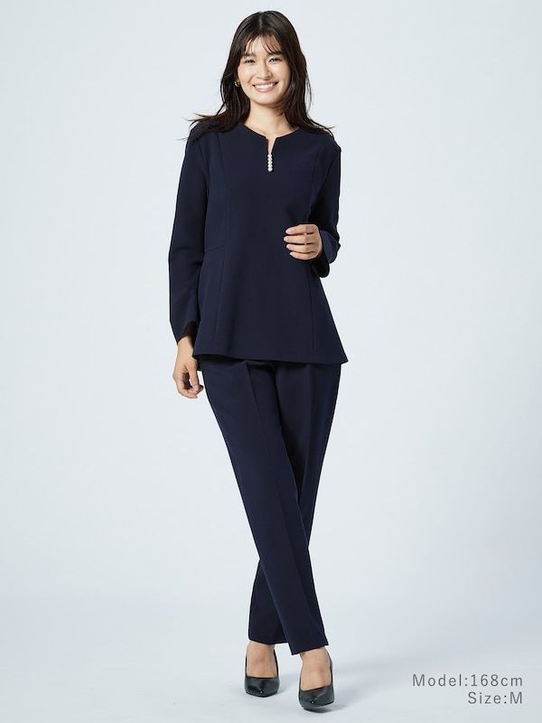 yA38 PLST フォーマルスーツセットアップ サイズL パール パンツ ブラウス プラステ