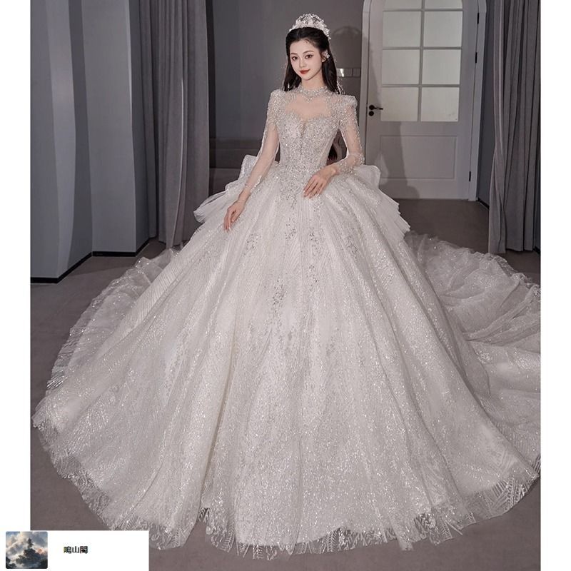 送料無料 長袖ウェディングドレス 小柄花嫁向け在逃プリンセス 超重工仕立て 感あふれる主役ドレス-8.17LYC680夏の新生活