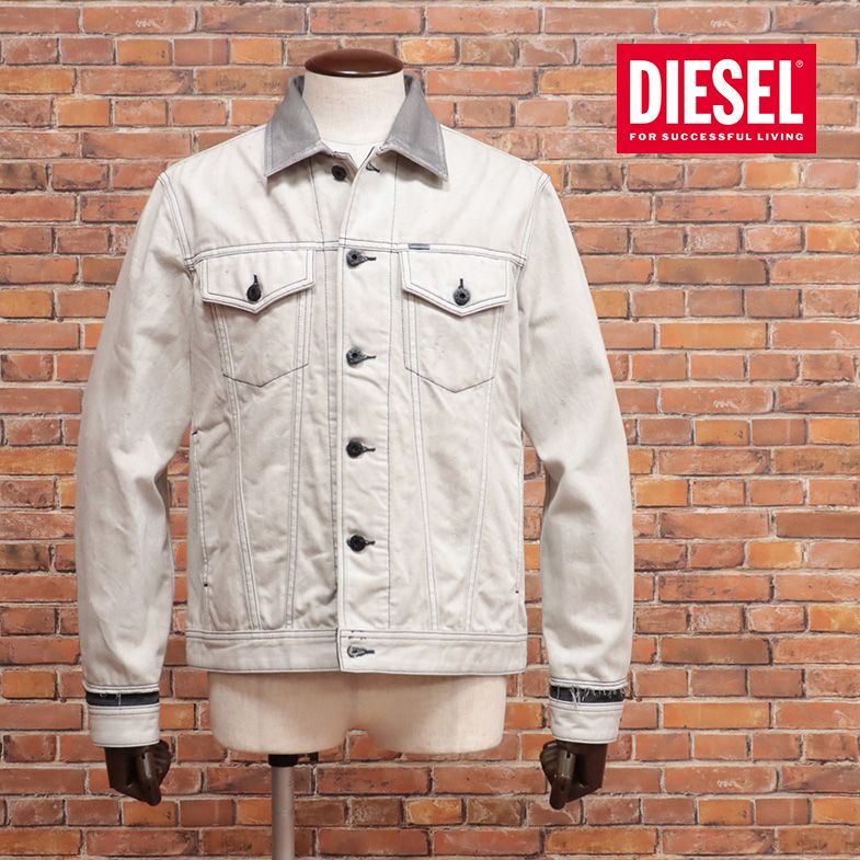 DIESEL/Lサイズ/Gジャン 00SVH7-084CD D-ILLIE GIACCA ダメージ ペイント ディーゼル 新品/グレー/jk138/
