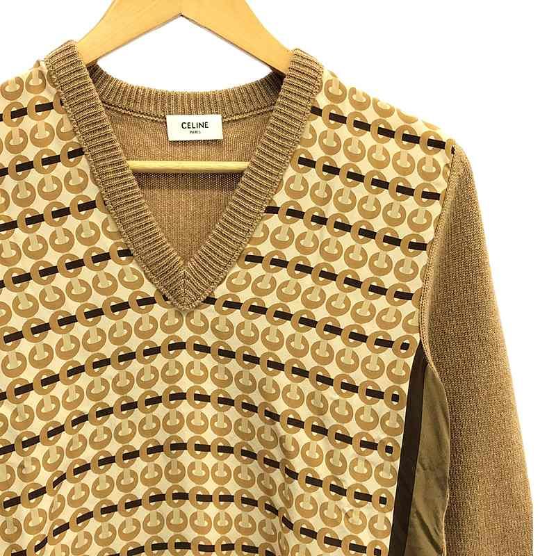 美品】 CELINE / セリーヌ | 2020SS | シルク切替 Vネック