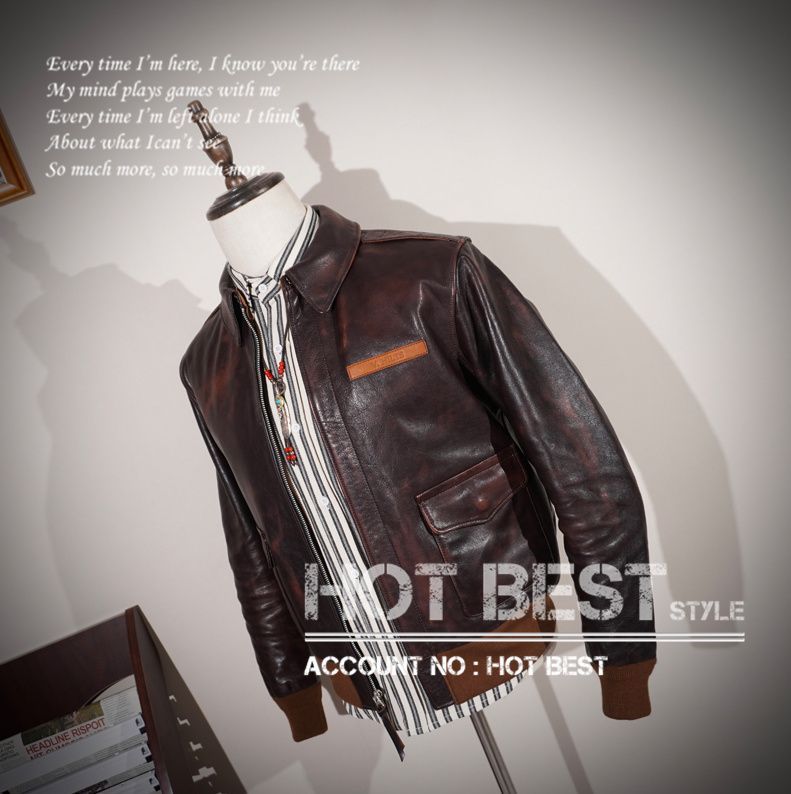 1.3mm 茶芯カウハイド 復刻40's USAF TYPE A-2 V. HILTS ヴィンテージ