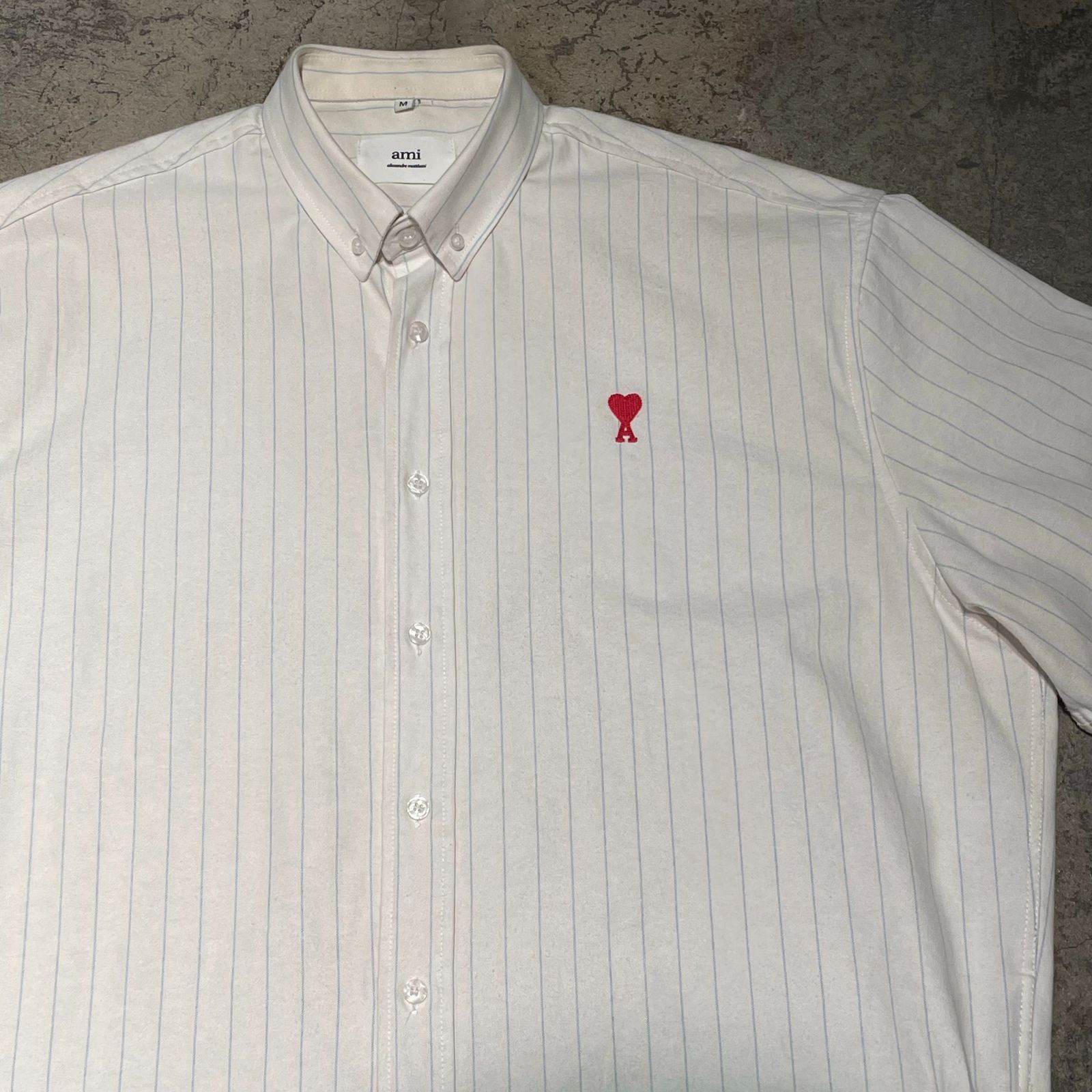 ami Paris ストライプ 半袖Tシャツ Ami Paris アミ パリス ストライプ半袖シャツ sizeM【表参道t