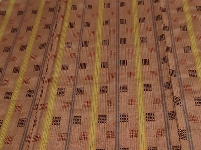 平和屋着物▽伝統工芸士 馬渕登作 紬 単衣 十字絣間