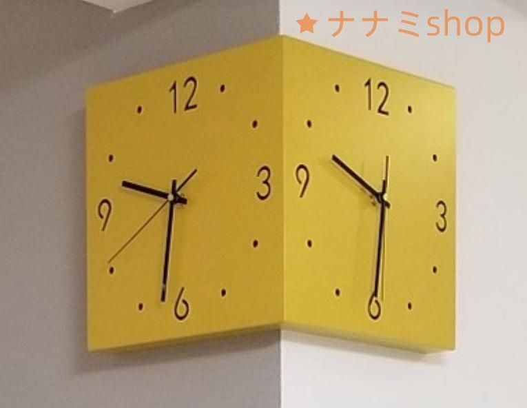 コーナークロック両面壁掛け時計リビングルームクリエイティブシンプルモダン両面壁掛け時計パンチフリーファッションコーナークロック