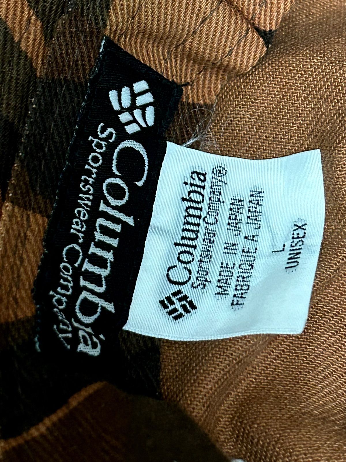 90年代 Columbiaブラウンカモフラージュバケットハット黄金サイズ
