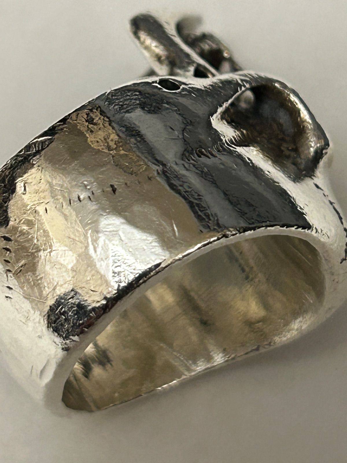 Roll本格派SILVER925スカルリング19号ユーズド