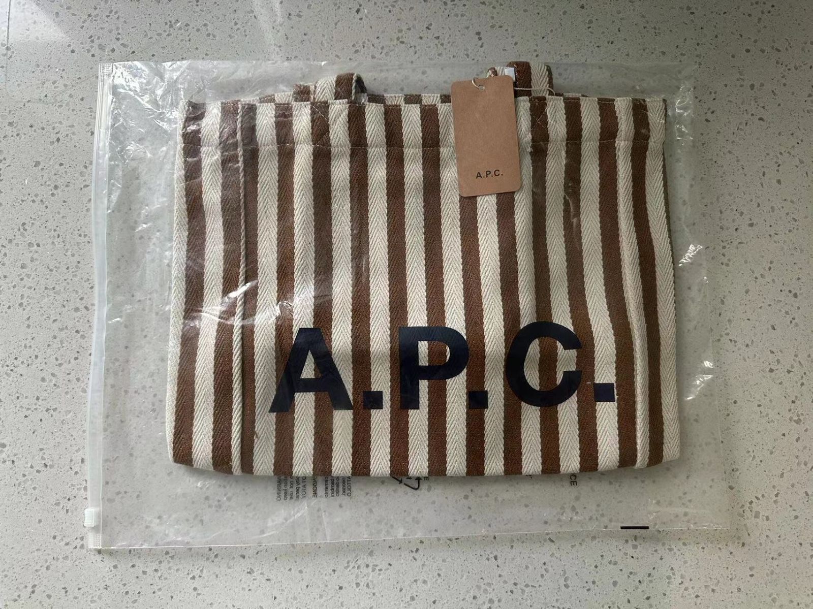 A.P.C. アーペーセー トートバッグ ストライプ 肩掛け ブラウン