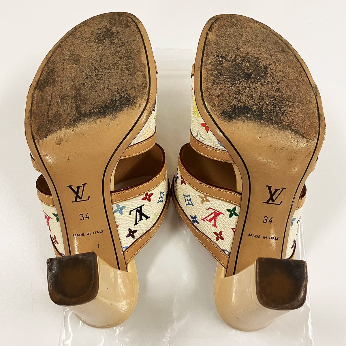 ルイヴィトン　サンダル　34 LOUIS VUITTON ルイヴィトン モノグラム マルチカラー サンダル