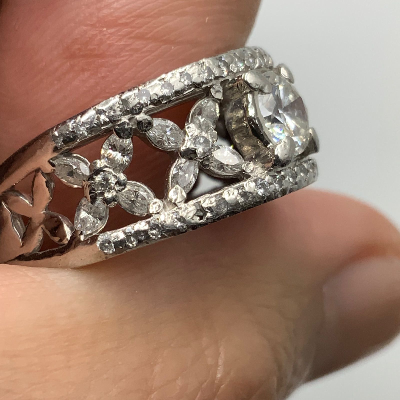 Pt900 プラチナ900 ダイヤモンド リング ダイヤ 指輪 9.5g 0.52ct