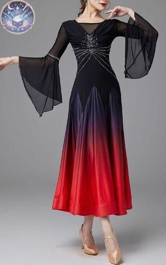 全商品送料無料! ♥ 社交ダンスドレス ラテンドレス 競技 デモ ルンバ フ 袖 オーダーメイド 丁寧な