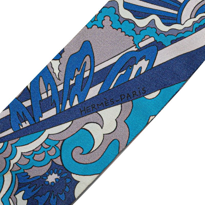 エルメス ツイリー ブルー シルク レディース HERMES【1-0202505