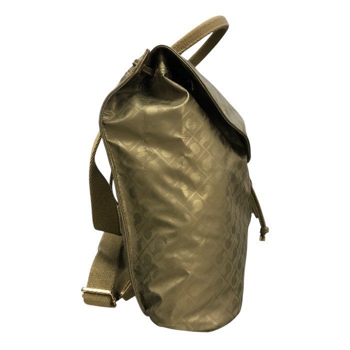 GHERARDINIリュック　ダークブラウン×ゴールド金具　395g 中古 GHERARDINIリュック ダークブラウン×ゴールド金具 395g 中古