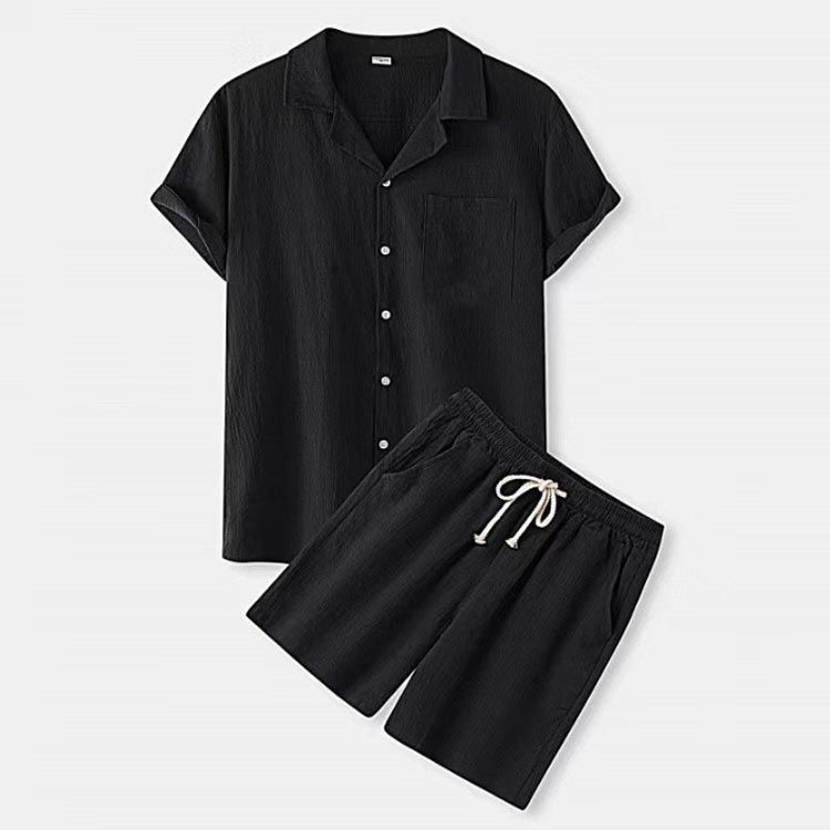 【boohoo】リネン半袖シャツ＆ショートパンツセット boohoo】リネン半袖シャツ＆ショートパンツセット (boohoo