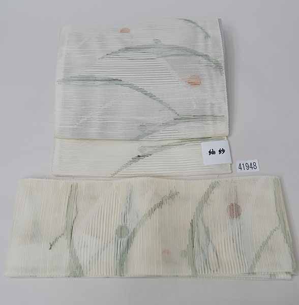 KYOETSU (作り帯 紗 献上柄) 軽装帯 お太鼓 日本製 着物 夏用 帯