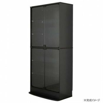 連結型コレクションラック ユニール 幅83.3×奥行39cm ハイタイプ ブラック SCR-8339LHBK