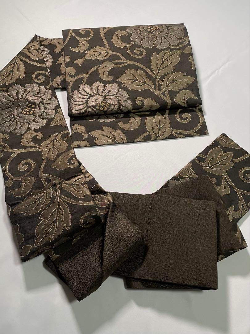 織楽浅野 九寸名古屋帯 唐花文様 金糸 正絹 SA003 織楽浅野 九