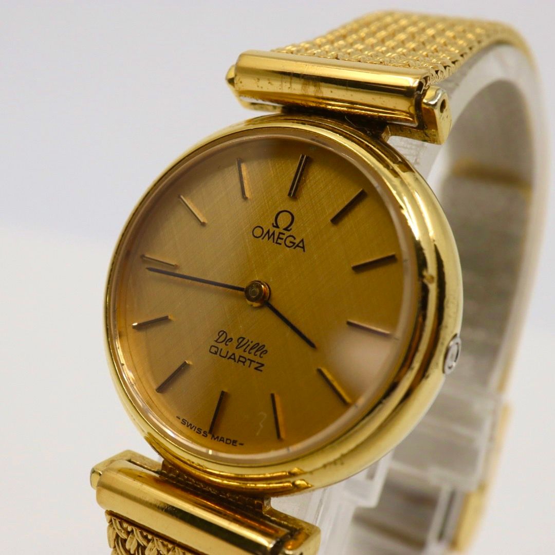 オメガ OMEGA デビル クオーツ ゴールドカラー レディース 腕時計  