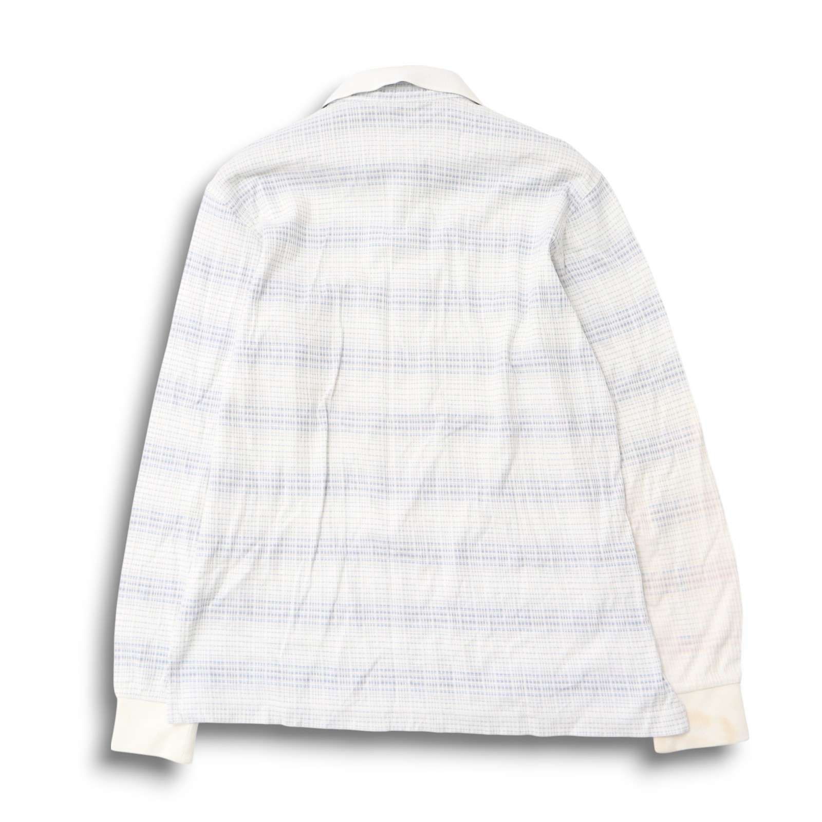 DAKS ダックス 通年 ロゴ刺繍☆ 長袖 チェック ポロシャツ Sz.M