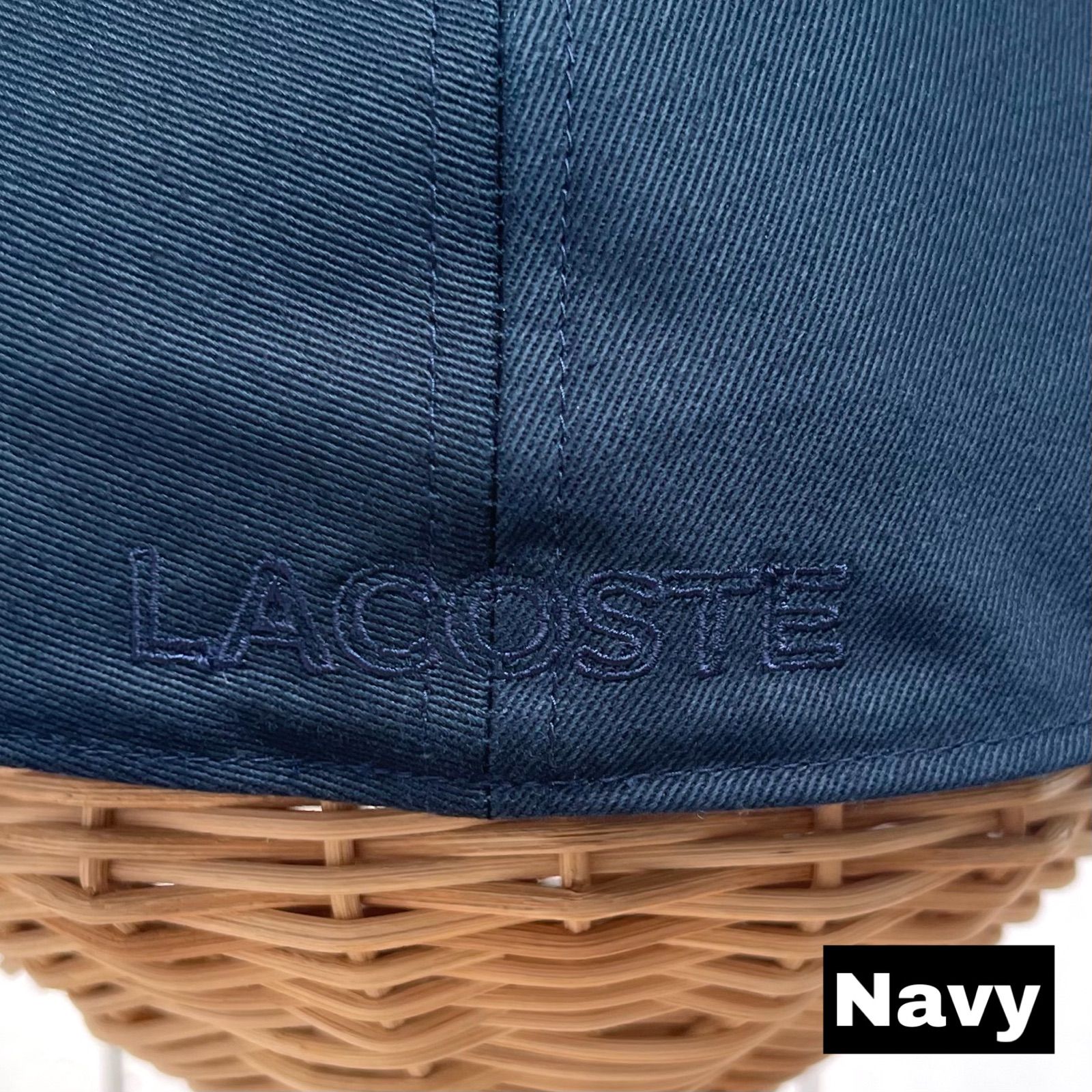 LACOSTE ラコステ ハンチング 日本製 コットン素材 Navy 洗える帽子