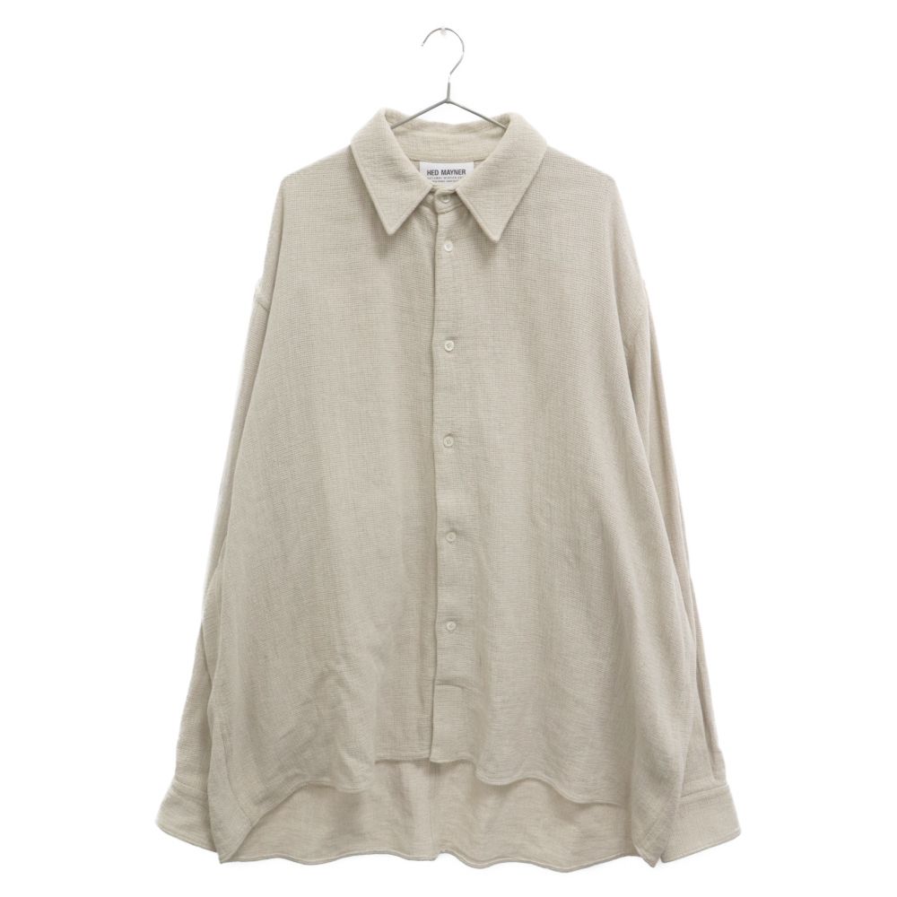 HED MAYNER 20aw ロングシャツ HED MAYNER (ヘドメイナー) 20AW バックスリット リネン ロング長袖