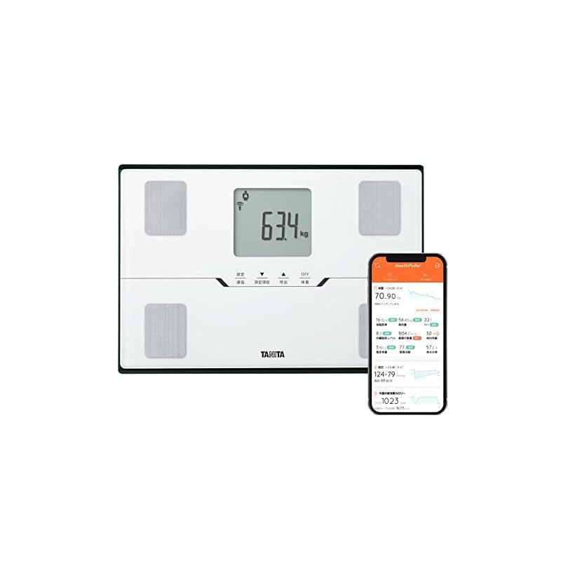タニタ Tanita 体重 体組成計 スマホ連動 ヘルスメーター BC-768 ホワイト 体脂肪率|内臓脂肪レベル|筋肉量|基礎代謝量|体内年齢|推定骨量|BMI|スマホ連動|乗るピタ 1