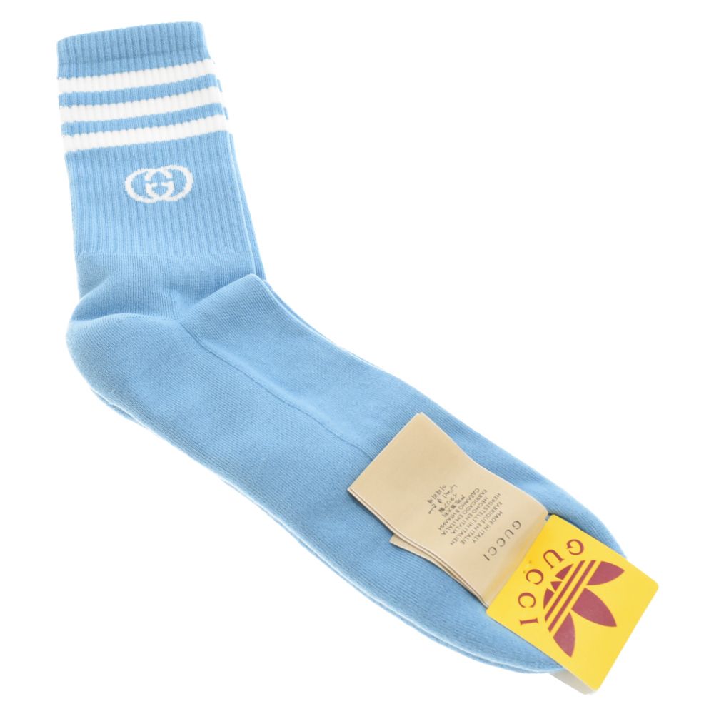 GUCCI (グッチ) 22AW×adidas アディダス ストライプ アンクル ソックス