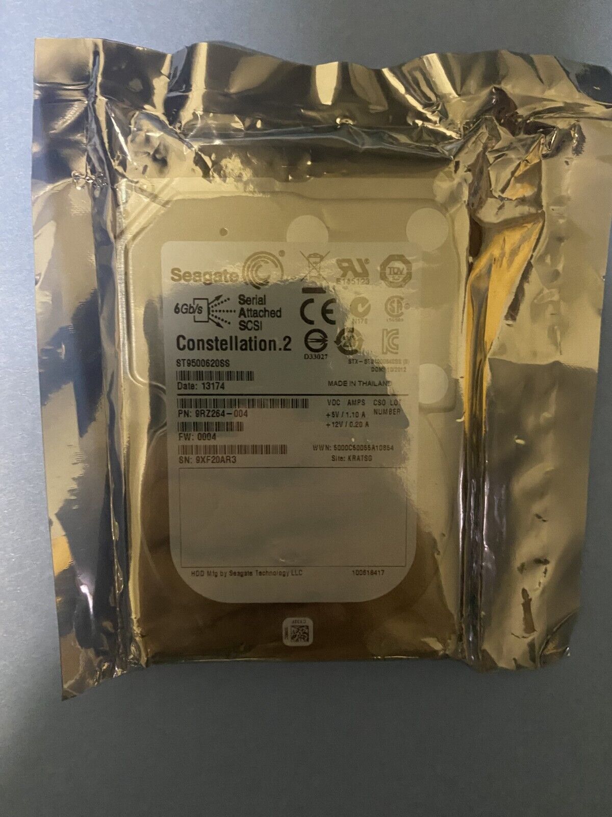 Seagate Constellation.2 500GB HDD， SAS， 2.5