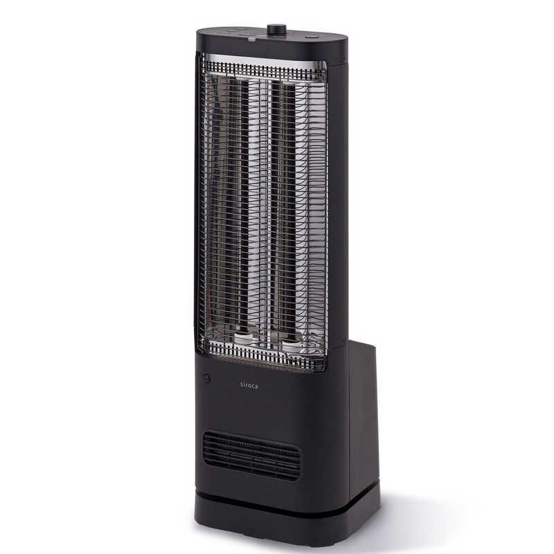 未開梱 SIROCA 足元ファンヒーター付き 遠赤外線暖房機 にこポカ siroca 石英管ヒーター 人感センサー付き ブラック SH-FC251K
