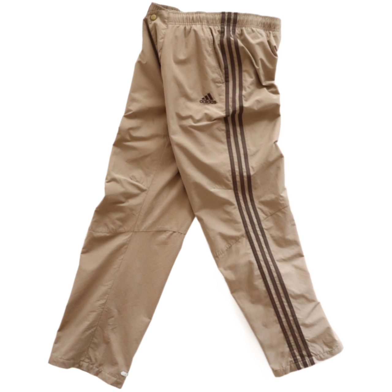 ADIDAS Y2K Track Pants Beige x Brown Cotton Nylon アディダス 00s