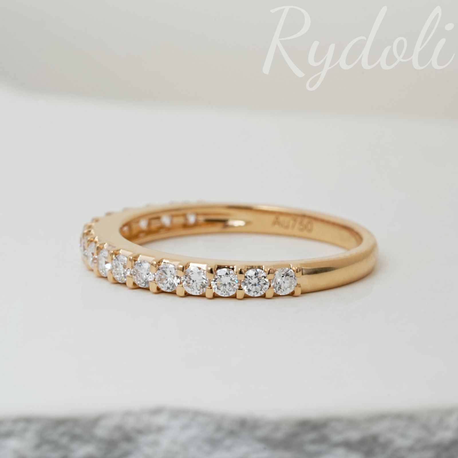 オーダーメイド】2ctラボグロウンダイヤハーフエタニティリング 8.5mm  