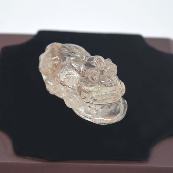 貔貅 置物 ヒキュウ 6cm ブロンズルチル 天然石製 金針水晶