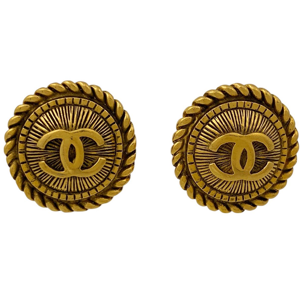 シャネル CHANEL ココマーク ラウンド イヤリング CC イヤリング GP 