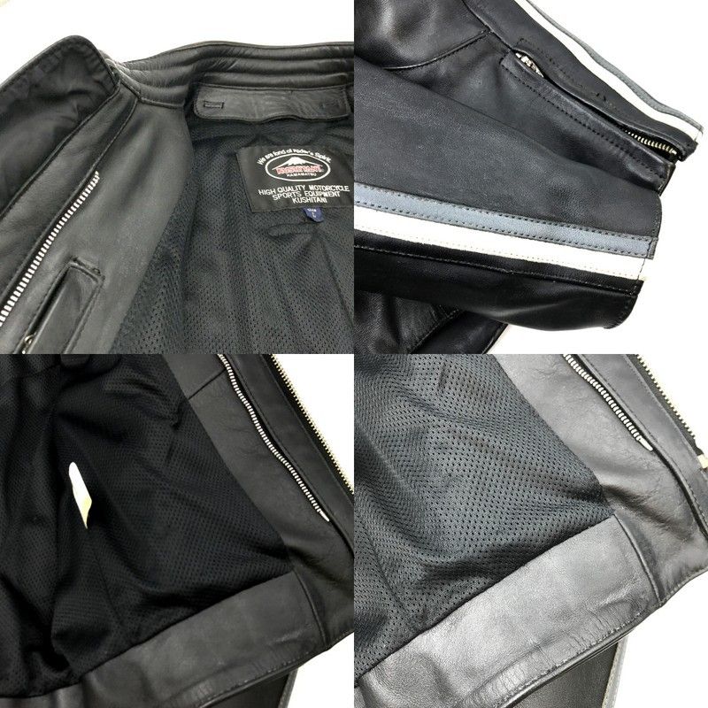 クシタニ シングルライダースジャケット レザー 牛革 ライディング