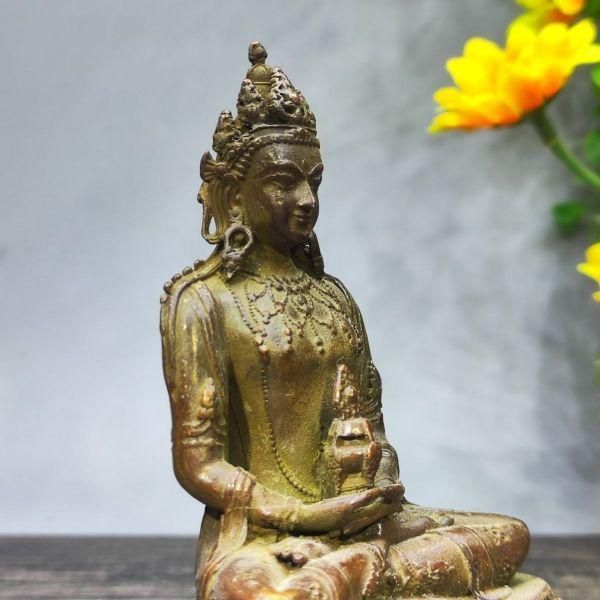 長寿仏 仏像 寸仏 銅器 彫刻 装飾品 工芸品 美術品 置物 銅像 銅仏 長寿仏 密教菩薩 仏堂供養 家礼仏 装飾品 工芸品 置物