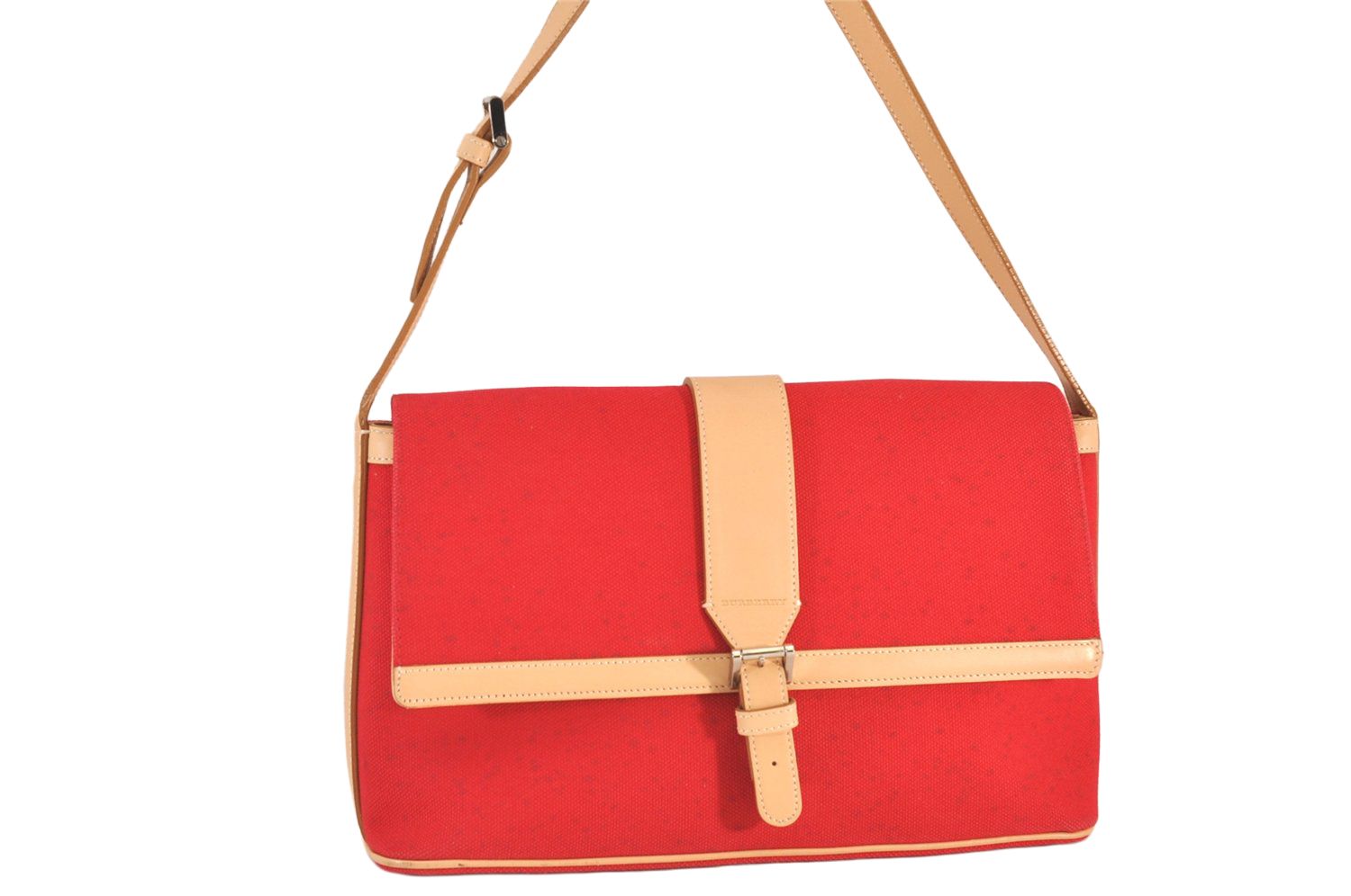 BURBERRY（バーバリー）ロビンバッグ/ショルダーバッグ レザーキャンバス BURBERRY バーバリー ショルダーバッグ TBロゴ ロビン レザー