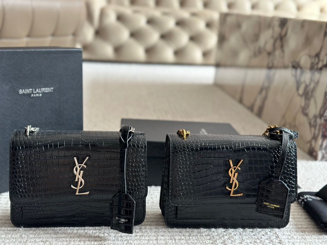 ≪気品溢れる≫【YSL】サンセットミディアム ブラック 今日特価】YSL Sunset Bag イヴ・サンローラン サンセット